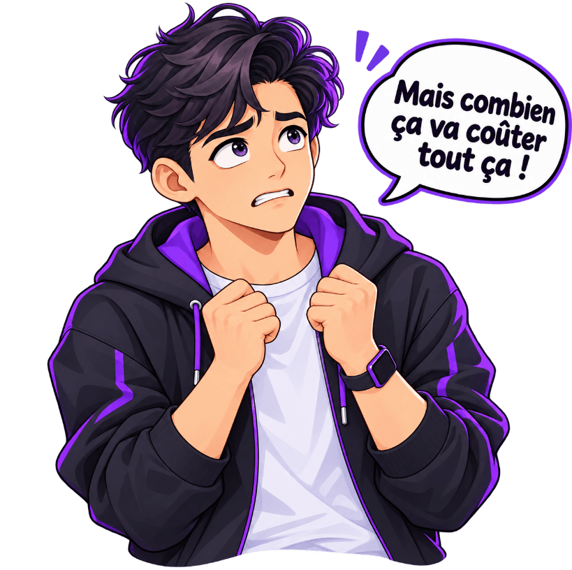 Personnage inquiet qui demande : Mais combien ça va coûter tout ça !